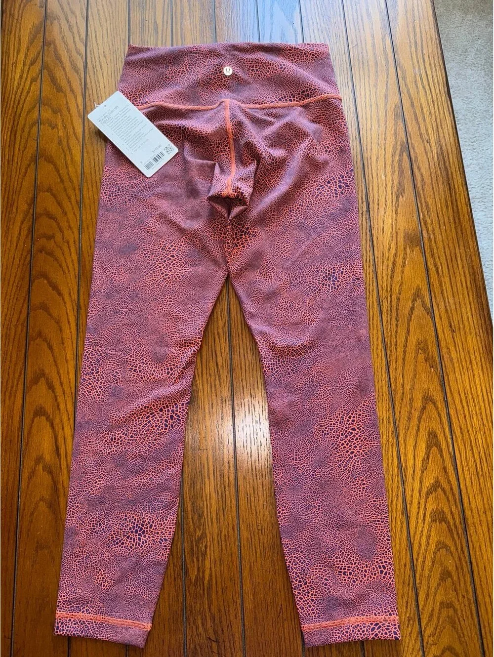 Lululemon Wunder Train High Rise 25” Crackle Glaze Vintage Orange Size 8 NWT - Picture 2 of 7
